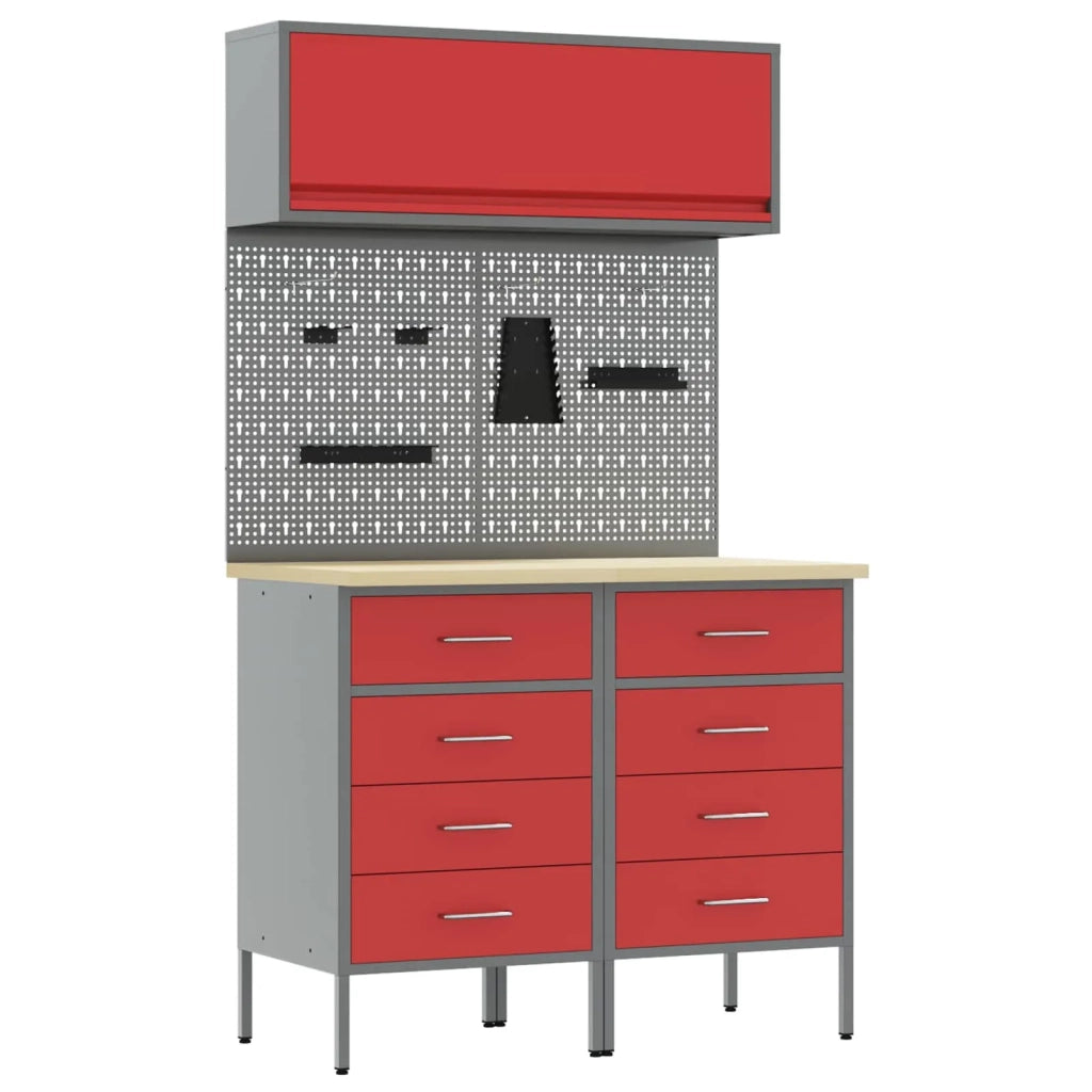 Set di mobili da lavoro con cassetto 5 pcs Rosso 3321423