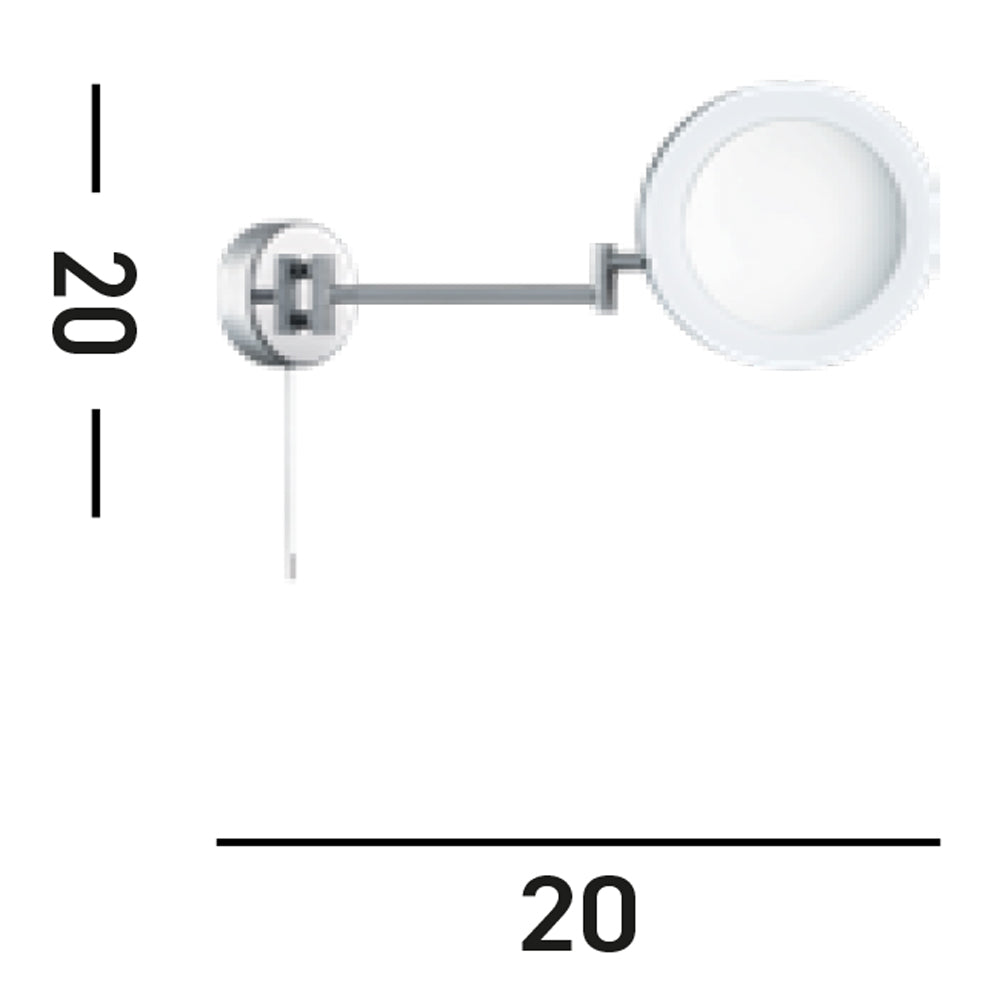 Applique Contemporanea Magnifying Metallo Cromo Vetro Led 4W 4000K