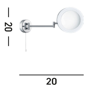 Applique Contemporanea Magnifying Metallo Cromo Vetro Led 4W 4000K