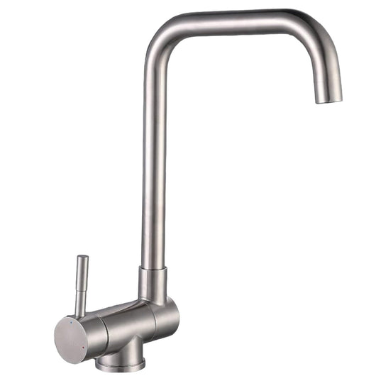 Rubinetto miscelatore per cucina abbattibile sottofinestra acciaio inox satinato/opaco