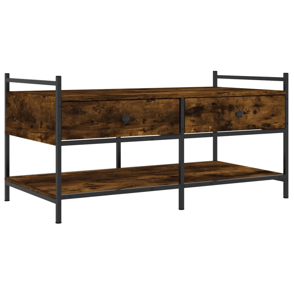 Tavolino da Salotto Rovere Fumo 99x50x50cm in Legno Multistrato 833962