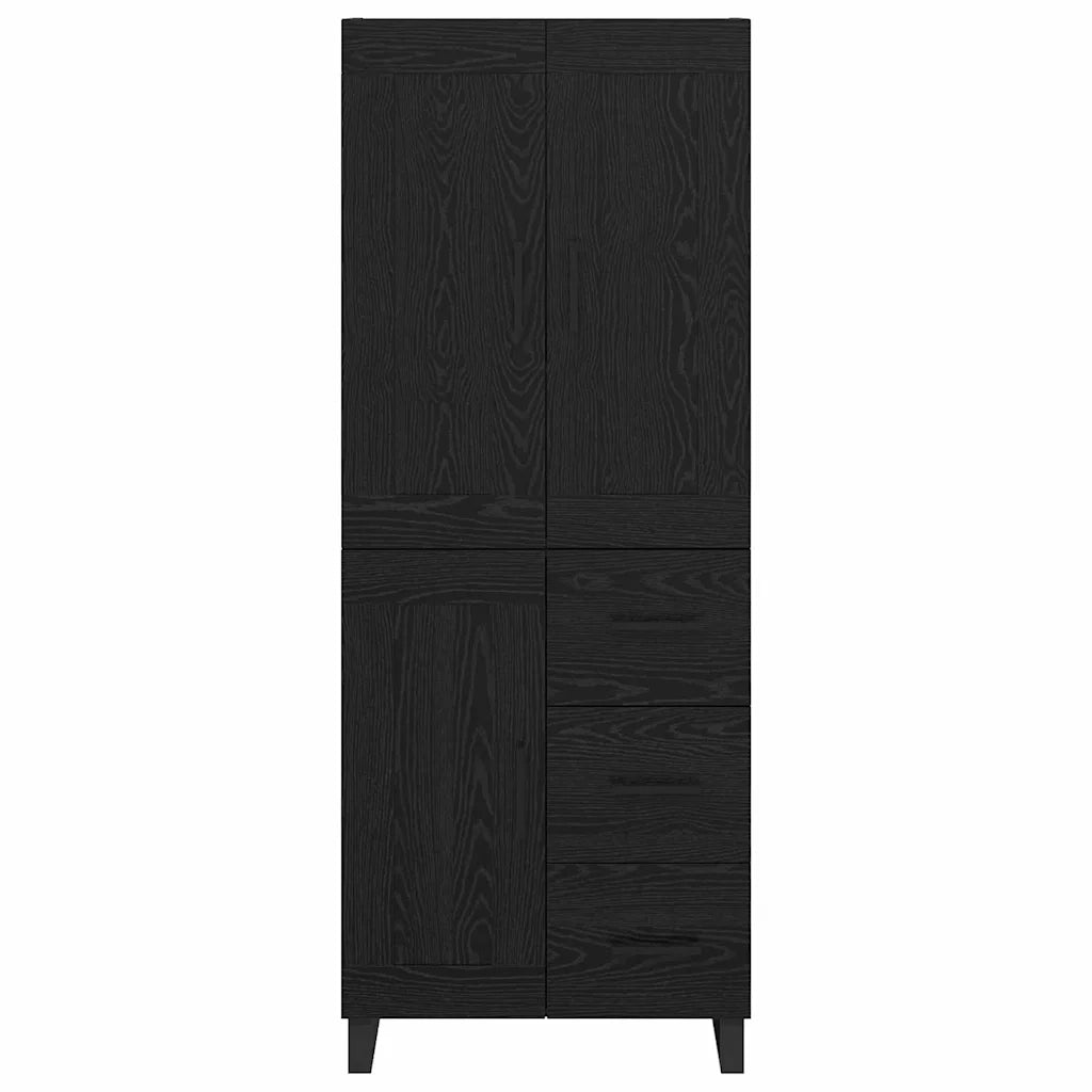Credenza Rovere Nero 69,5 x 34 x 180 cm Legno multistrato 3416063