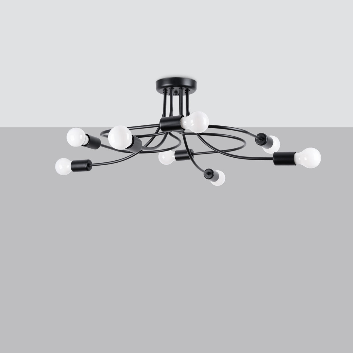 Lampadario LEVAR 8 nero