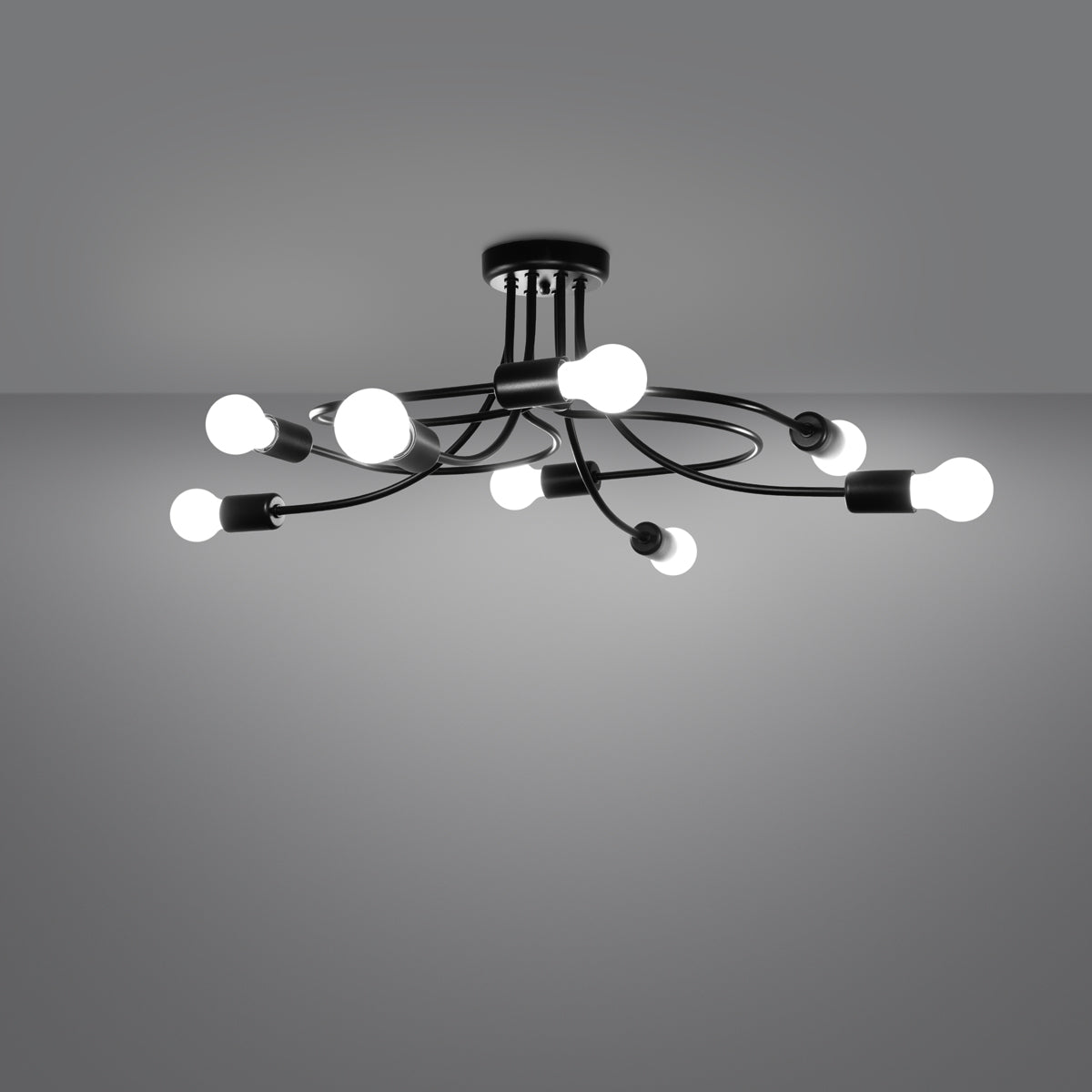 Lampadario LEVAR 8 nero