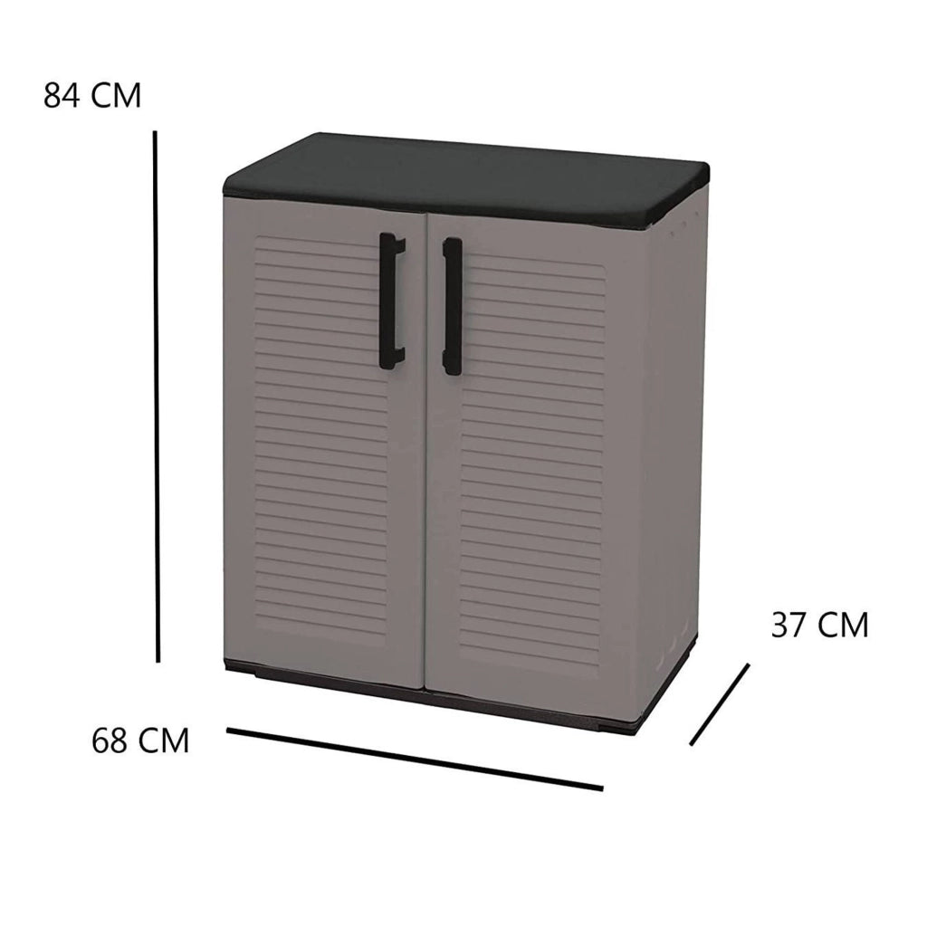 Mobile da Giardino Arisa, Armadio da Esterno un Ripiano Made in Italy, 68x37x84h cm Grigio