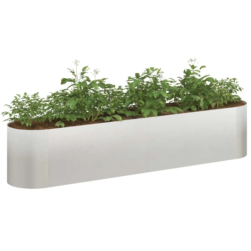Letto rialzato da giardino Acciaio Inox 200 x 40 x 40 cm 8011695