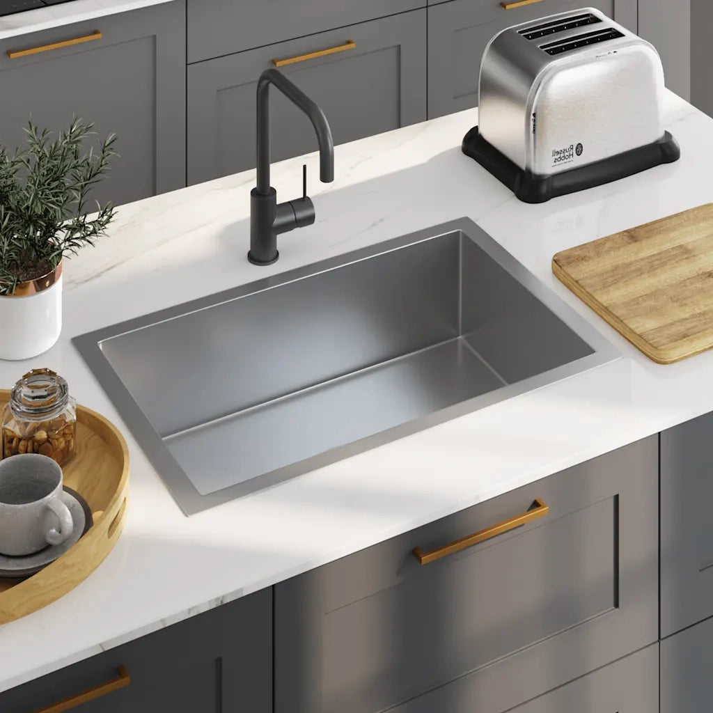 Lavello da Cucina Lavorato a Mano in Acciaio Inox 51516