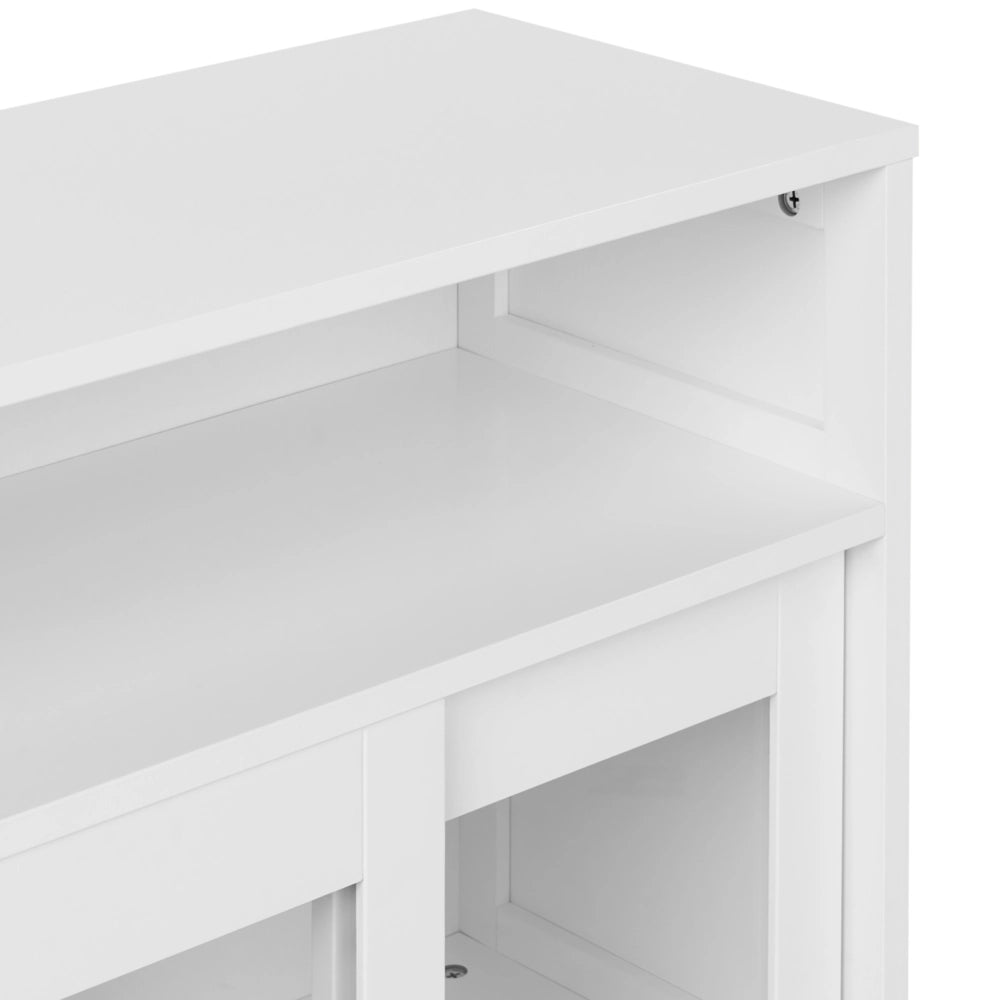 Credenza con vetro Bianco 3 ante Armadio Storage Moderno Minimalista