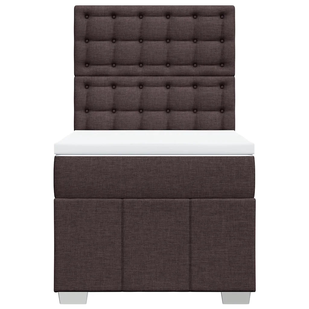 Giroletto a Molle con Materasso Marrone Scuro 90x200 cm Tessuto
