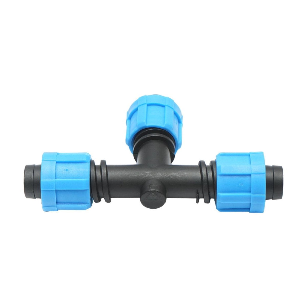Giunto a ''T'' per Sistema di irrigazione a Goccia 17X17X17mm. Giunto a Compressione per nastro irrigazione a Goccia