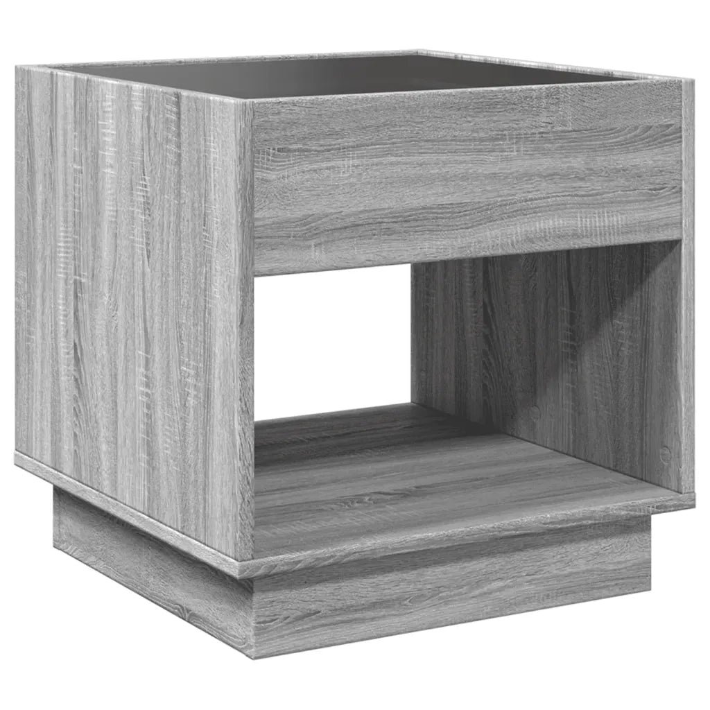 Comodino con LED Infinity Rovere Sonoma 50x50x50 cm 3284089