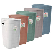 Domus Home Collection Portabiancheria 50L Blu Design Compatto Plastica Rigenerata