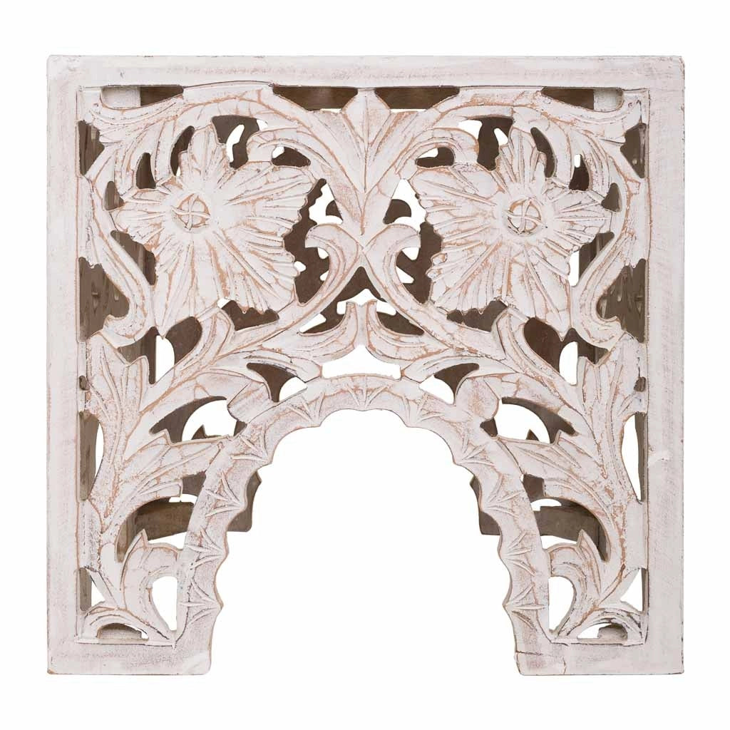 Tavolino in legno bianco fatto a mano 45x45x45h