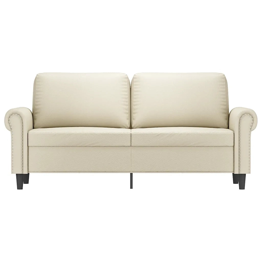 Divano a 2 Posti Crema 140 cm in Similpelle 359505