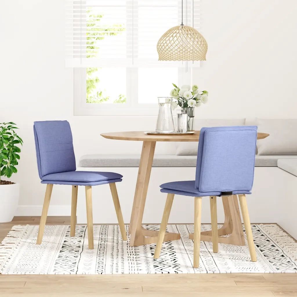 vidaXL Sedie da Pranzo 2 pz Blu Jeans in Tessuto