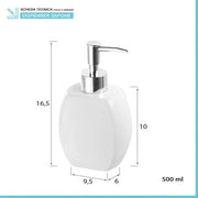 Set 3 accessori bagno da appoggio in ceramica bianca