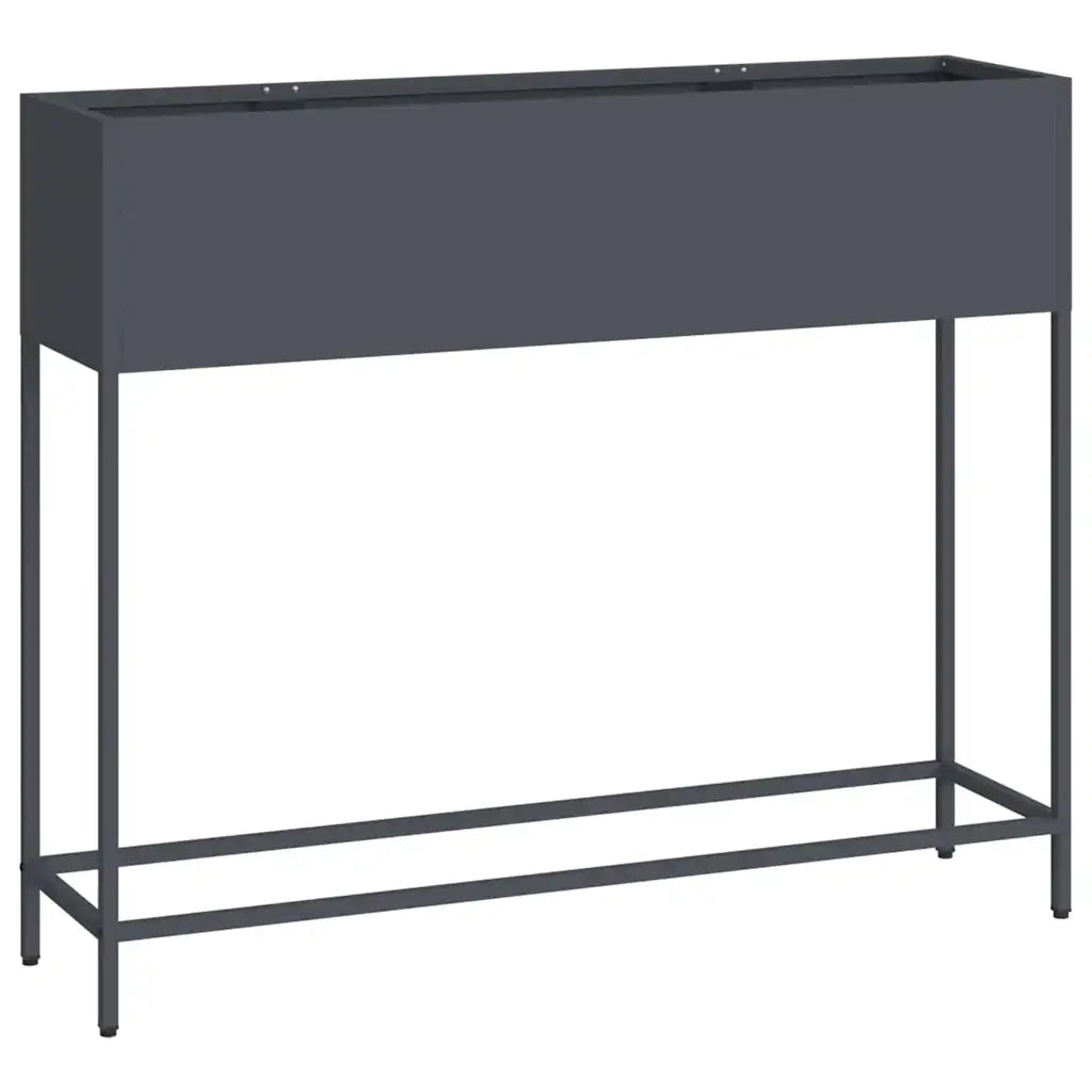 Vaso da Giardino Rialzato Antracite 100 x 26 x 82 cm Acciaio