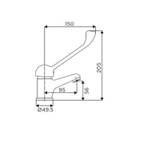 Miscelatore lavabo piano con leva clinica