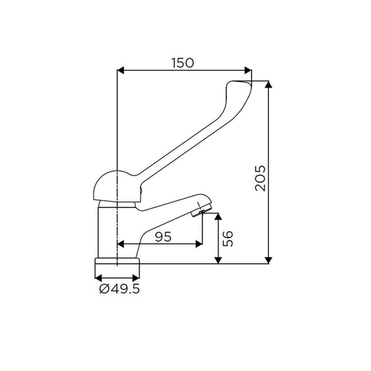 Miscelatore lavabo piano con leva clinica
