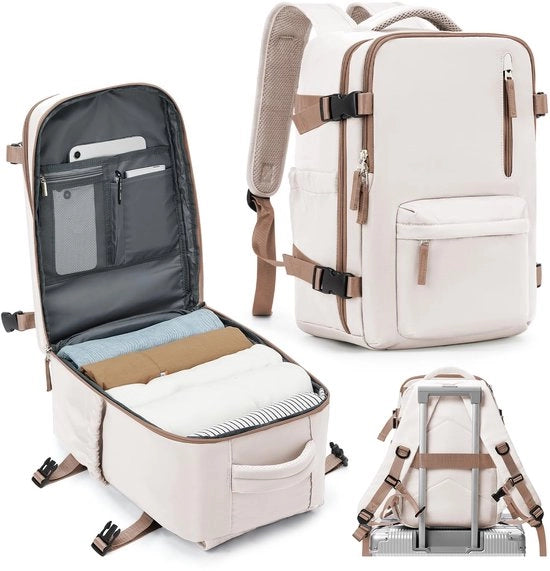 Borsa a Mano per Viaggiatori con Schienale per Cabina, Borsa da 14 Pollici per Laptop, Borsa da Viaggio con Tasca per Scarpe e Impermeabile