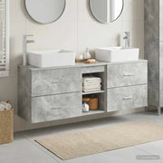 Set di Armadi da Bagno 3 pz Grigio Cemento 53 x 34,5 x 63 cm 3405854