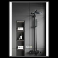 Specchio Bagno da Parete con Luce LED a 3 Colori 70x50x3 cm in Vetro Temperato Argento