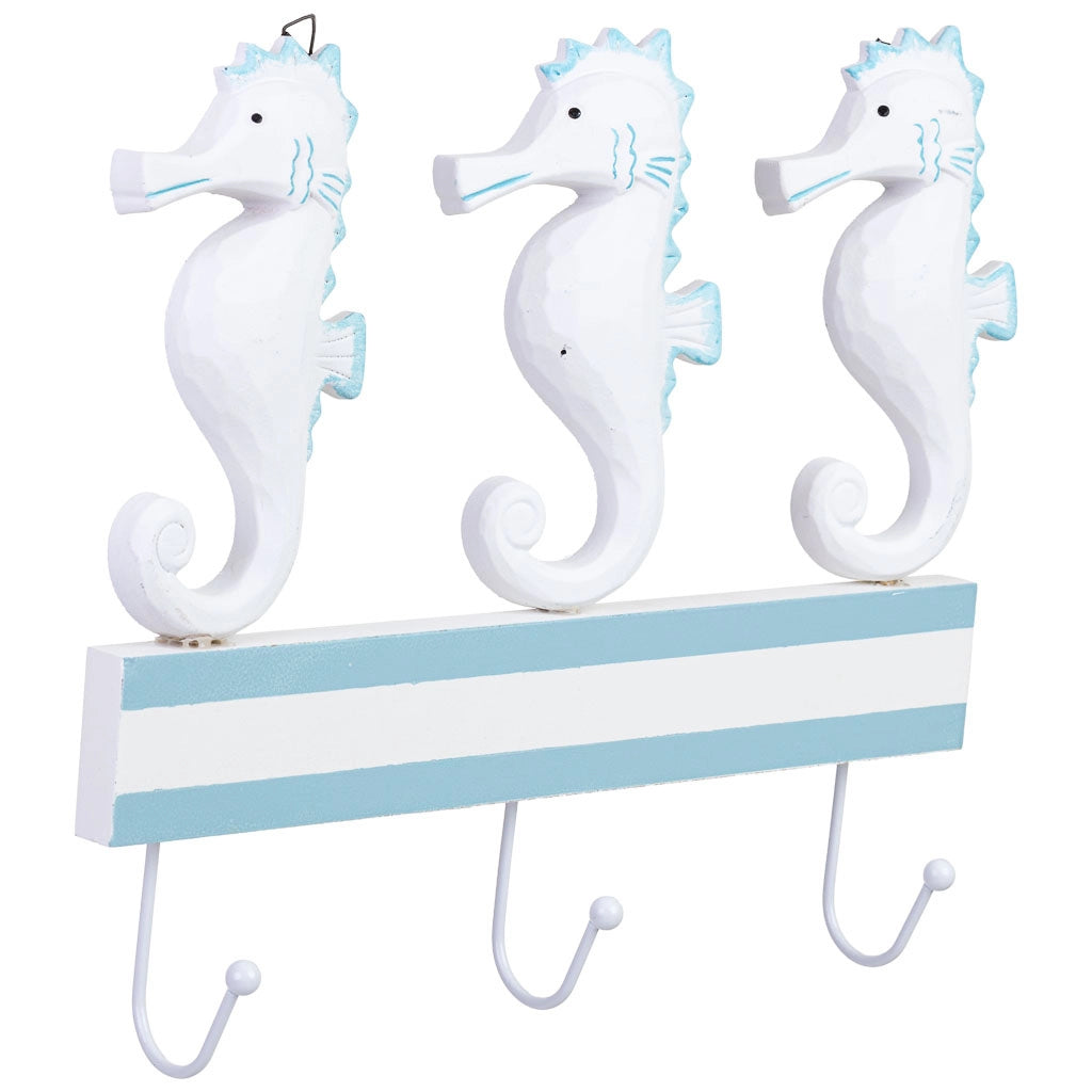 Appendiabiti parete legno 3 ganci bianco 34x5x28h cm