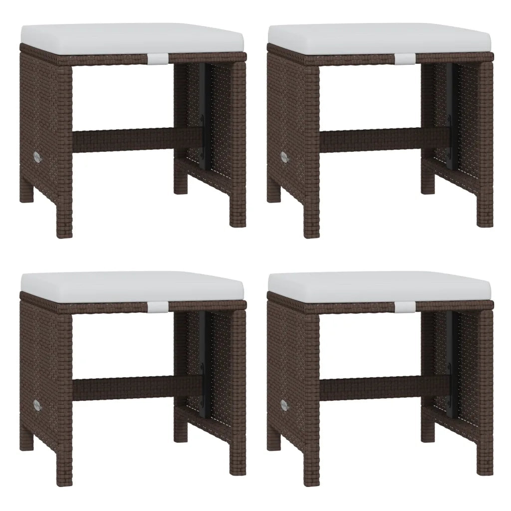 Set da Pranzo per Giardino 21pz con Cuscini in Polyrattan Beige cod mxl 38859