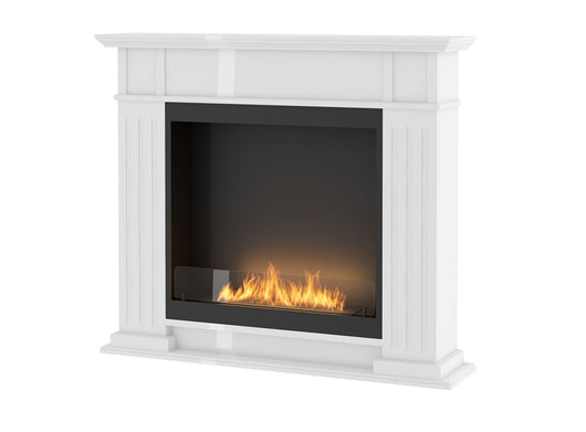 Camino a Bioetanolo da Pavimento 115x25 cm Inportal 1 Bianco con Vetro