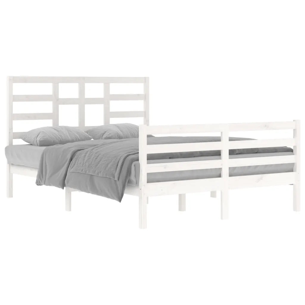 Giroletto-Struttura Letto Bianco in Legno Massello 140x200 cm 206501