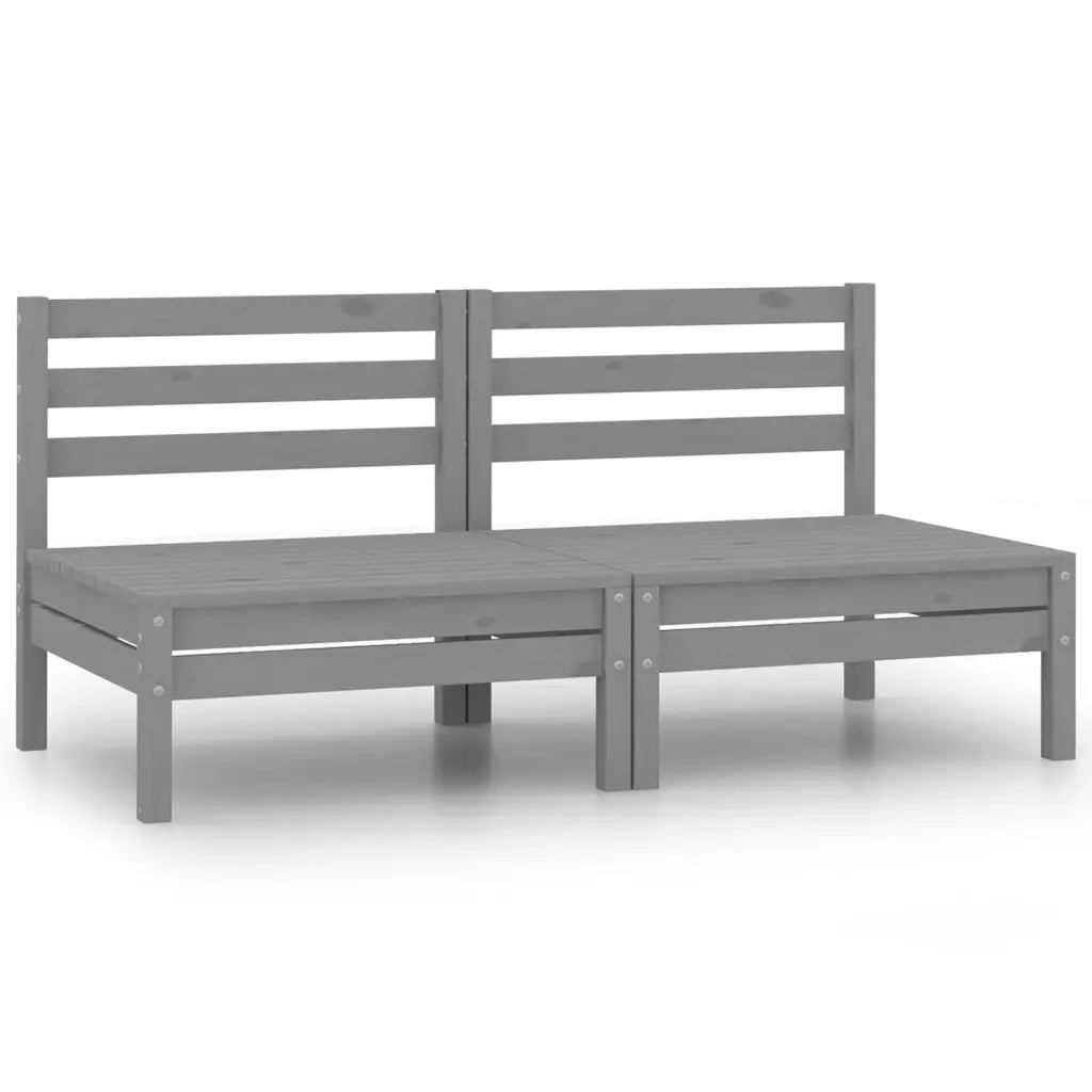 Divano da Giardino a 2 Posti Grigio in Legno Massello di Pino cod mxl 73562