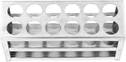 Sostegno di Laboratorio 20 Fessure - Acciaio Inossidabile - Multifunzionale - Compatto - Leggero - Adatto per Laboratori - Mobile Laboratorio