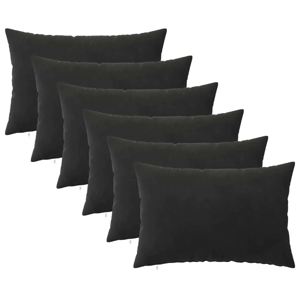 Federa 6 pcs HEERLEN Nero 50 x 80 cm Velluto 911912