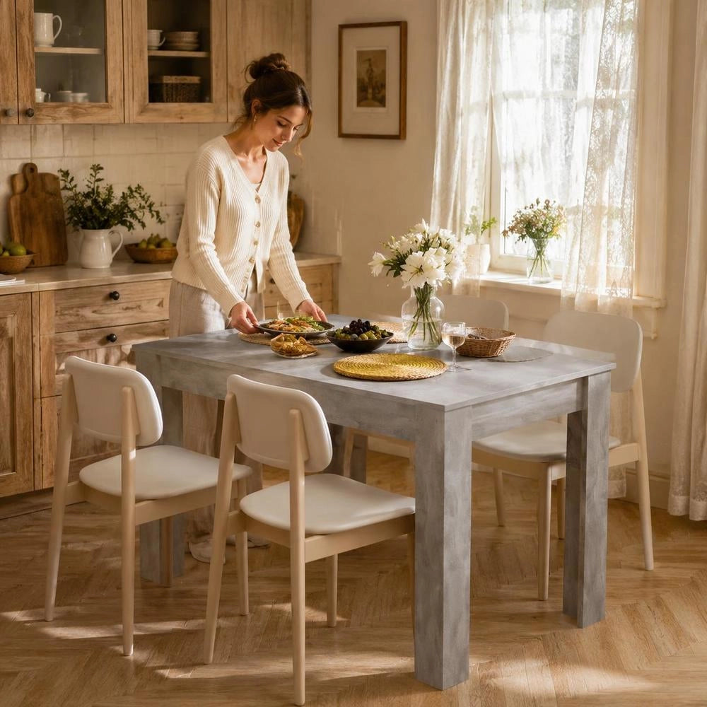Dining Table, Concrete Grey, 140x74.5x76 Cm, Wood-based Material
