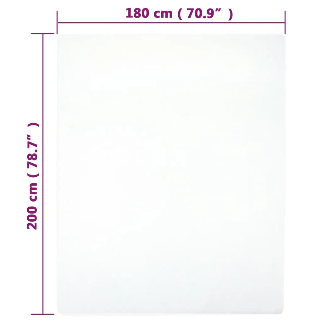 Lenzuolo con Angoli Jersey Bianco 180x200 cm Cotone