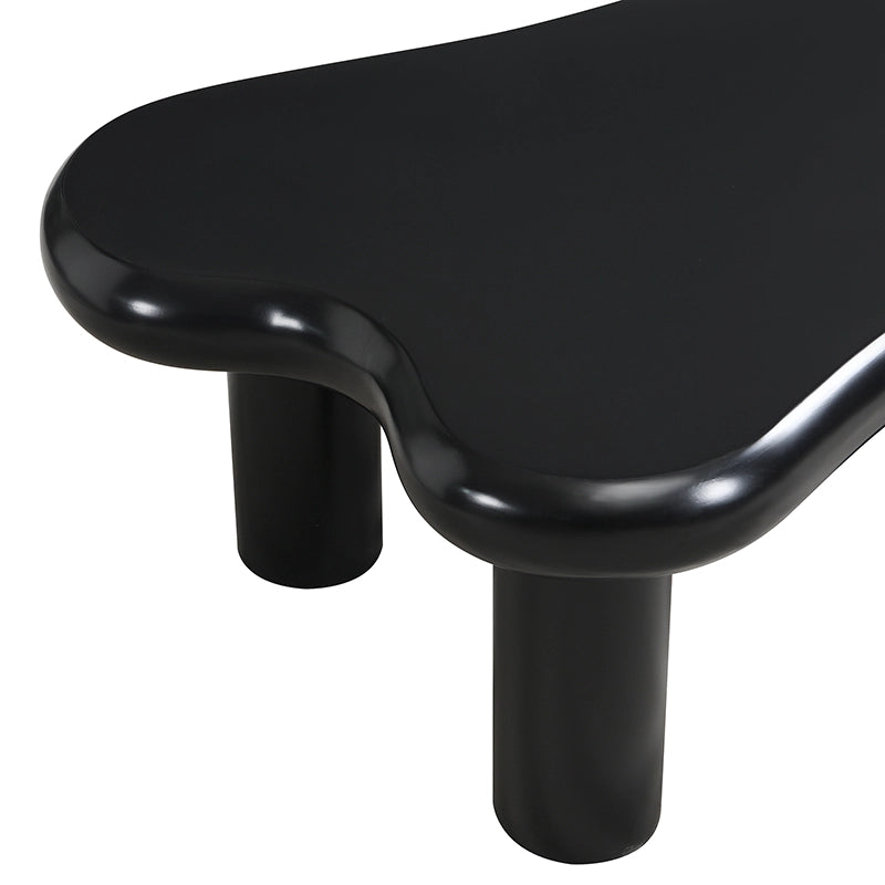 TAVOLINO da salotto a forma di nuvola 98 x 65,5 x 40 cm MDF nero con LED e cassetto