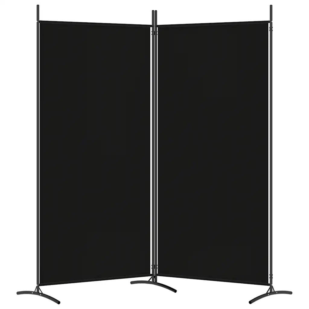 Divisorio a 2 Pannelli Nero 175x180 cm in Tessuto 350261