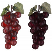 Trade Shop - Set 6 Pz Grappolo Grappoli Uva 15cm Viola Realistici Frutta Finta Centrotavola -