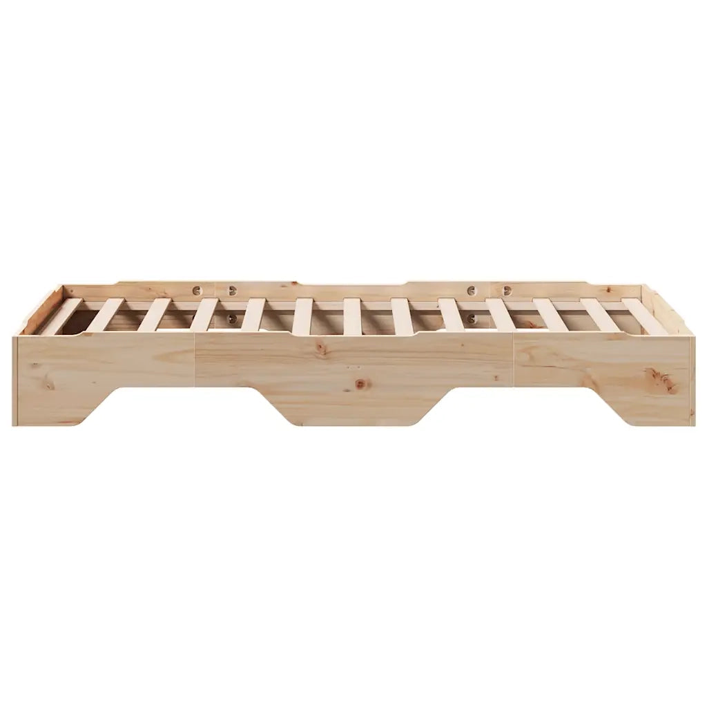 Giroletto senza Materasso Impilabile 75x190 cm Legno Massello 859211