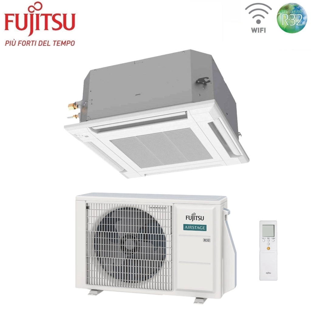 Condizionatore a Cassetta Fujitsu KV 14000 Btu AUXG14KVLA R-32 Wi-Fi Optional con Griglia e Telecomando
