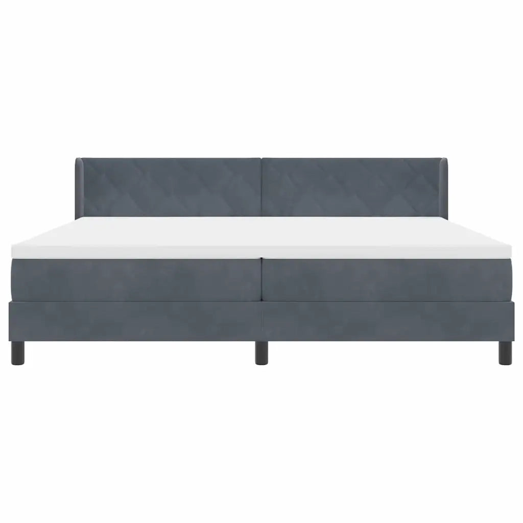 Letto a molle con testiera Grigio scuro 200 x 200 cm Velluto 3341541