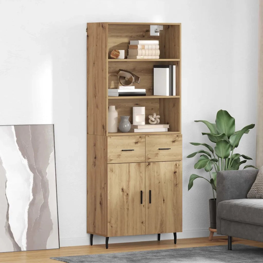 Credenza | Madia | Buffet da pranzo | Armadio da pranzo con cassetto Rovere artigianale 69,5 x 34 x 180 cm