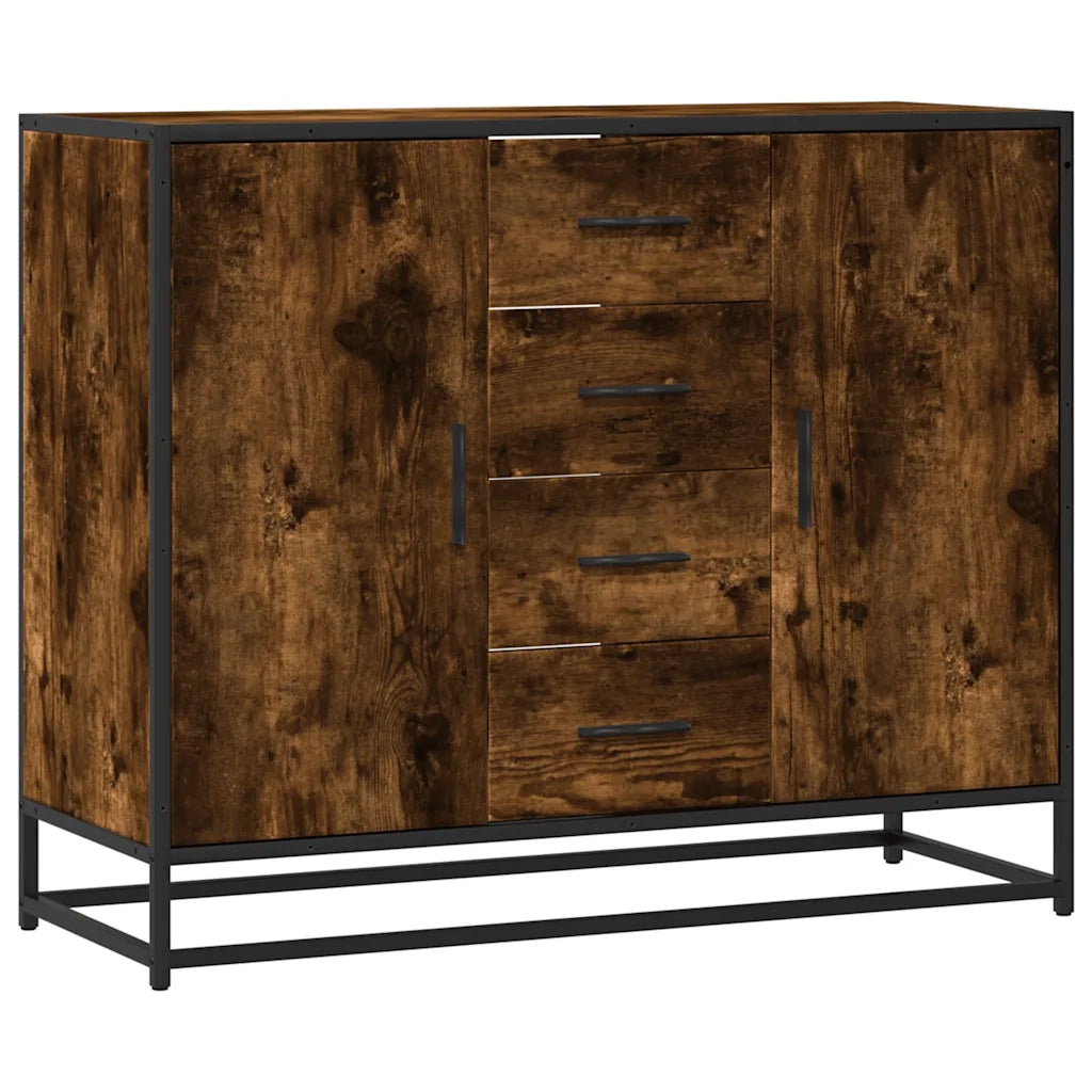 Credenza Rovere Fumo 92x35x76 cm in Legno Multistrato 3300827