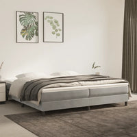 Struttura Letto a Rete a Molle Grigio Chiaro 200x200 cm Velluto 3120790