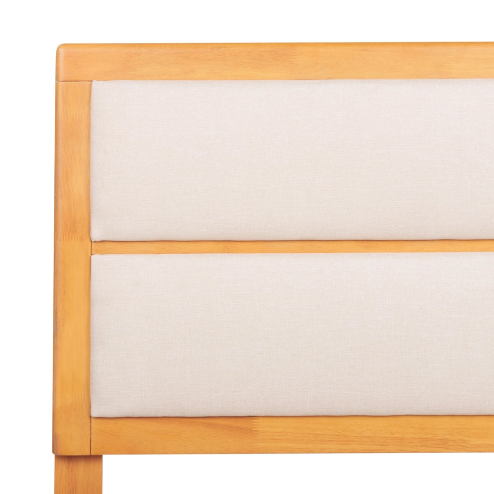 Letto 180 x 200 cm in frassino marrone MDF rete a doghe testata imbottita design moderno