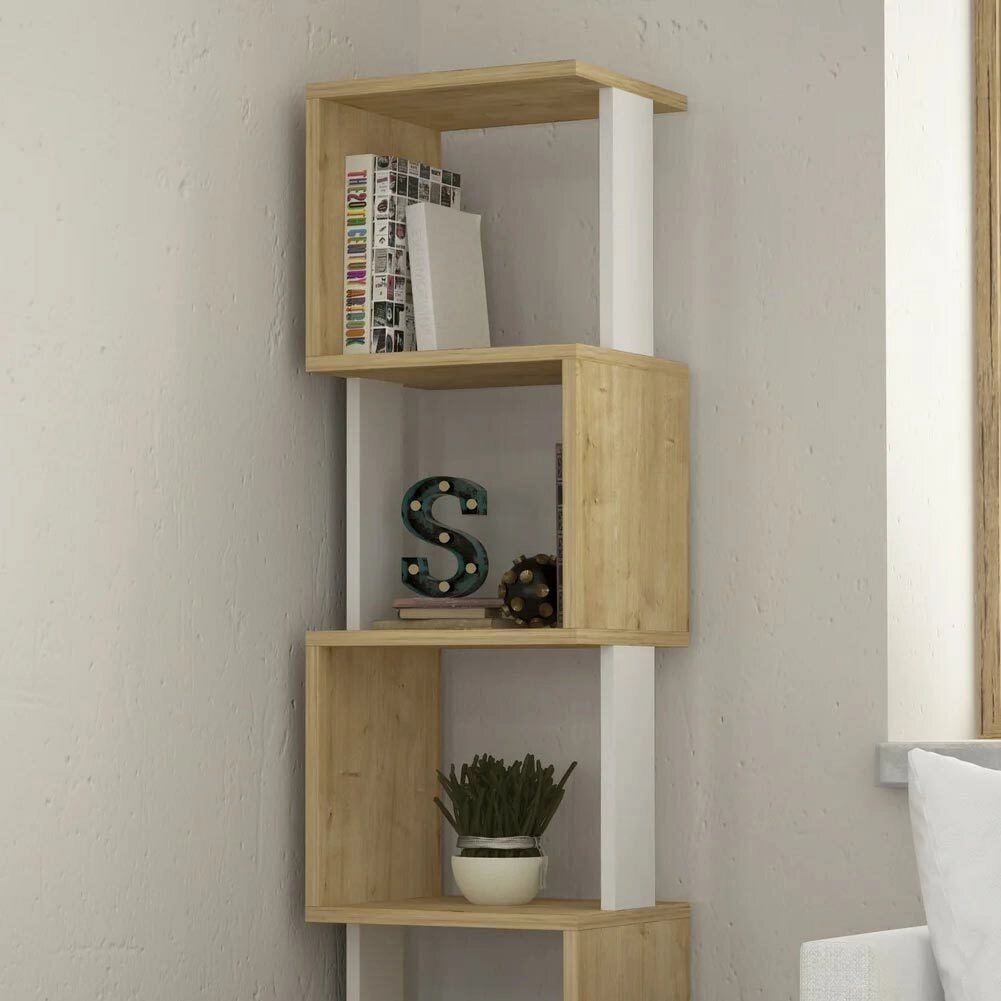 Libreria 161x35x30 cm Design Moderno Scaffale Modulare 5 Ripiani in MDF Quercia