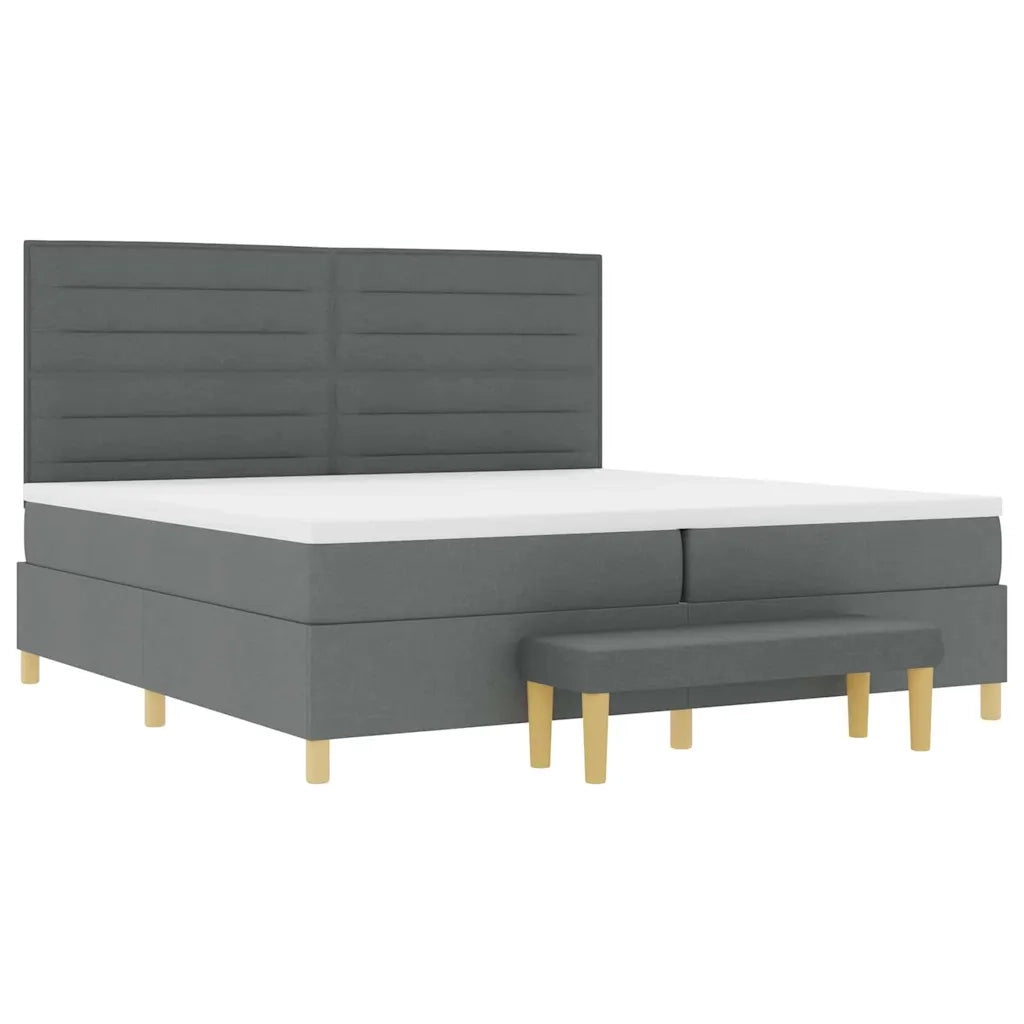 Letto a molle con materasso Grigio scuro 200 x 200 cm Tessuto