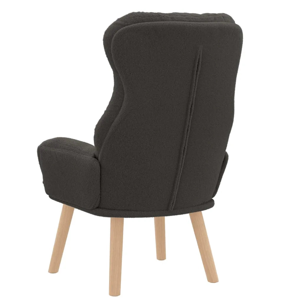 Poltrona | Sedia Relax Grigio scuro 69 x 74 x 93 cm Tessuto Sherpa