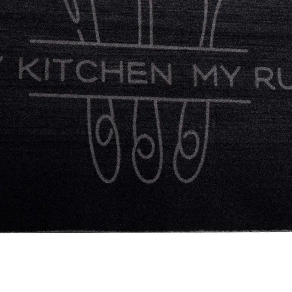 Tappeto da Cucina-Tappetino da Cucina Nero 150 x 45 cm Velluto 229989