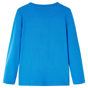 Maglietta da Bambino Maniche Lunghe Blu Cobalto 116